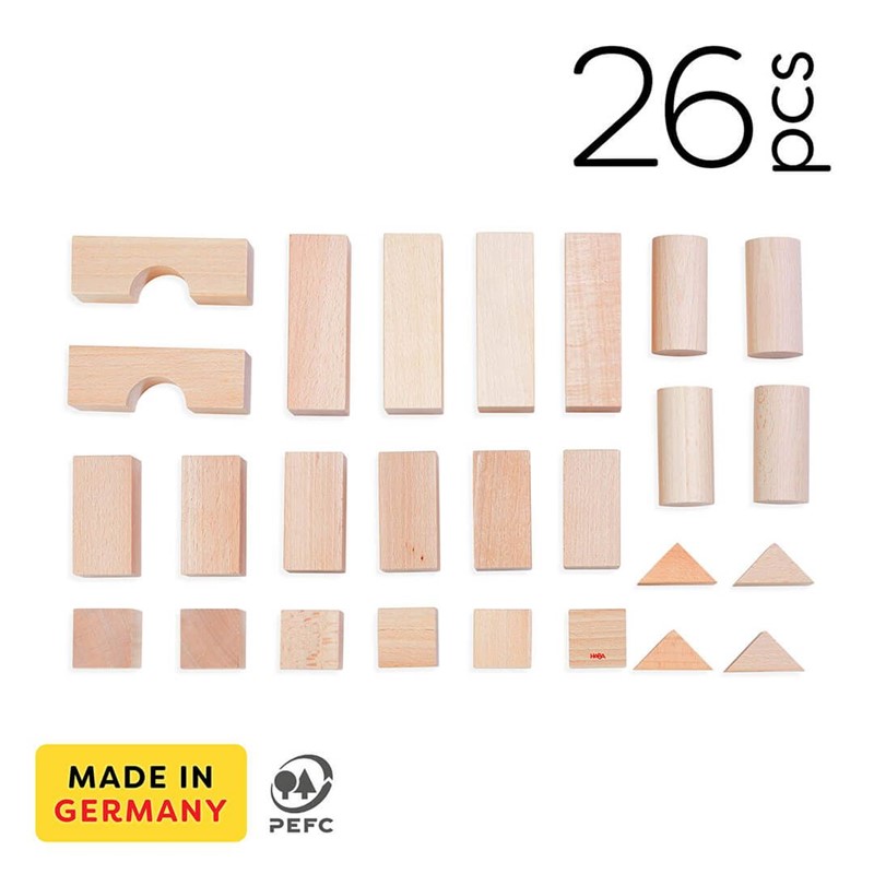 Basic Wooden Building Blocks Set- 26 Piece 1071